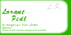 lorant pidl business card